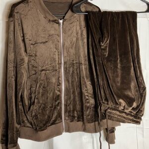 Brown Velvet Tracksuit